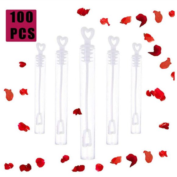100 Heart bubble wand tubes - Picture 2 of 5